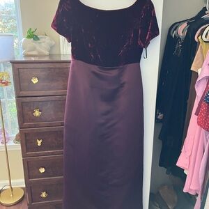 Watters Velvet Burgundy Midi Dress
